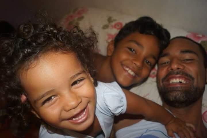 Higor com os filhos Luan e Laura
